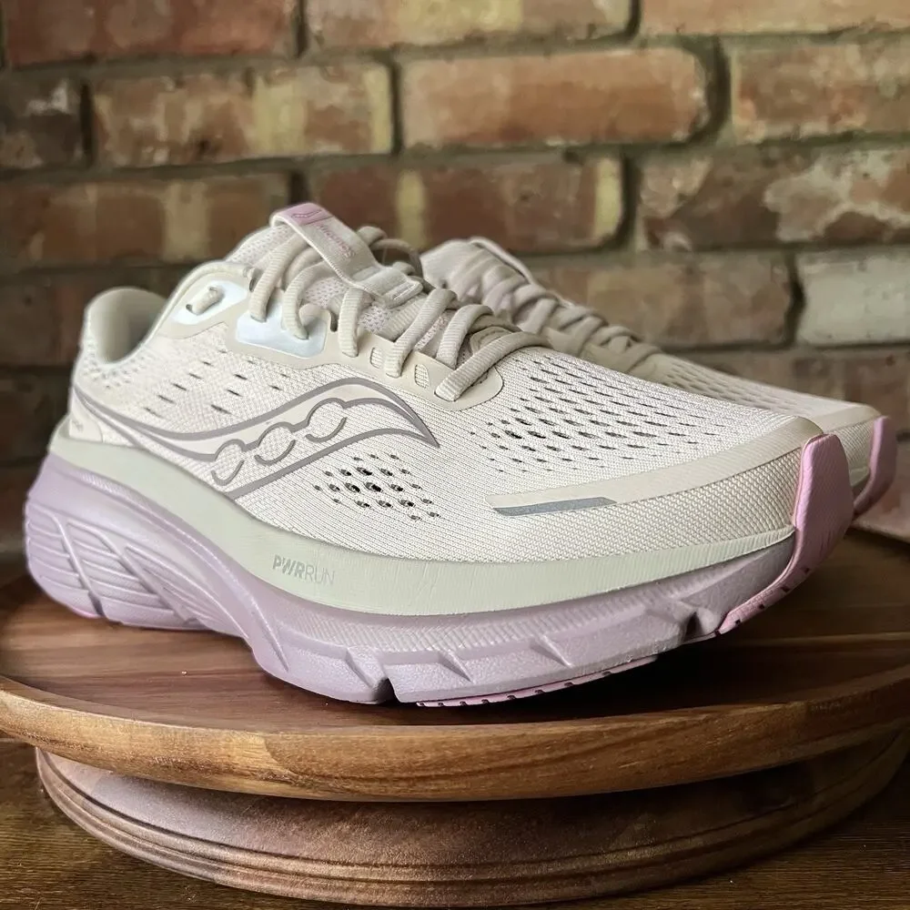 Saucony Guide 18 Cushioned Women Size 9 Cream Lavender Running Shoes Sneakers